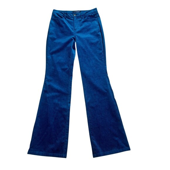 Laundry by Shelli Segal Dark Teal Stretch Corduroy Flare Bootcut Jeans Size 2 - Picture 1 of 10